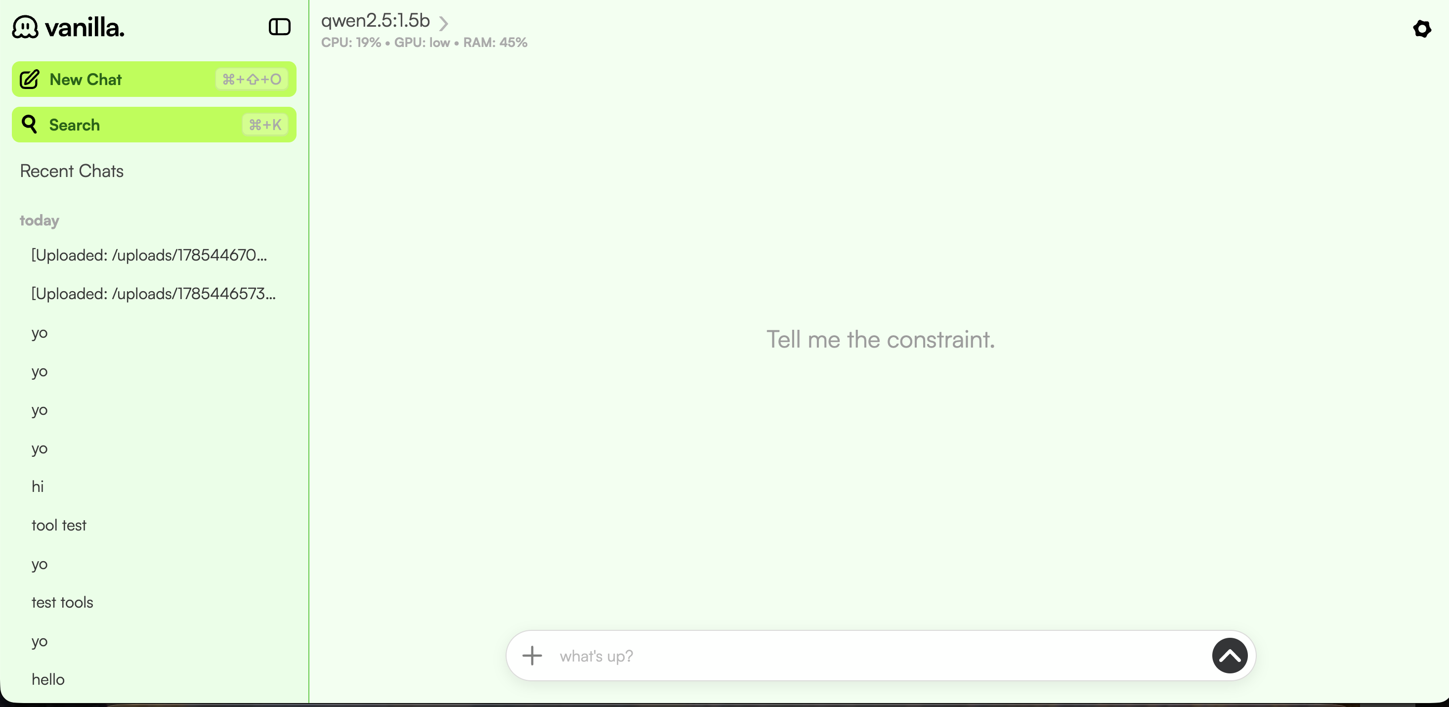 Chat interface with streaming responses